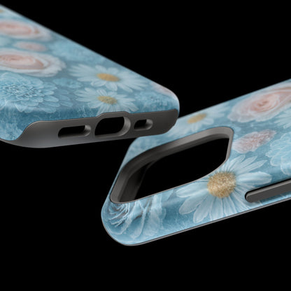 Frozen Floral Rose & Daisy Impact iPhone Case | MagSafe compatible  Shamo's