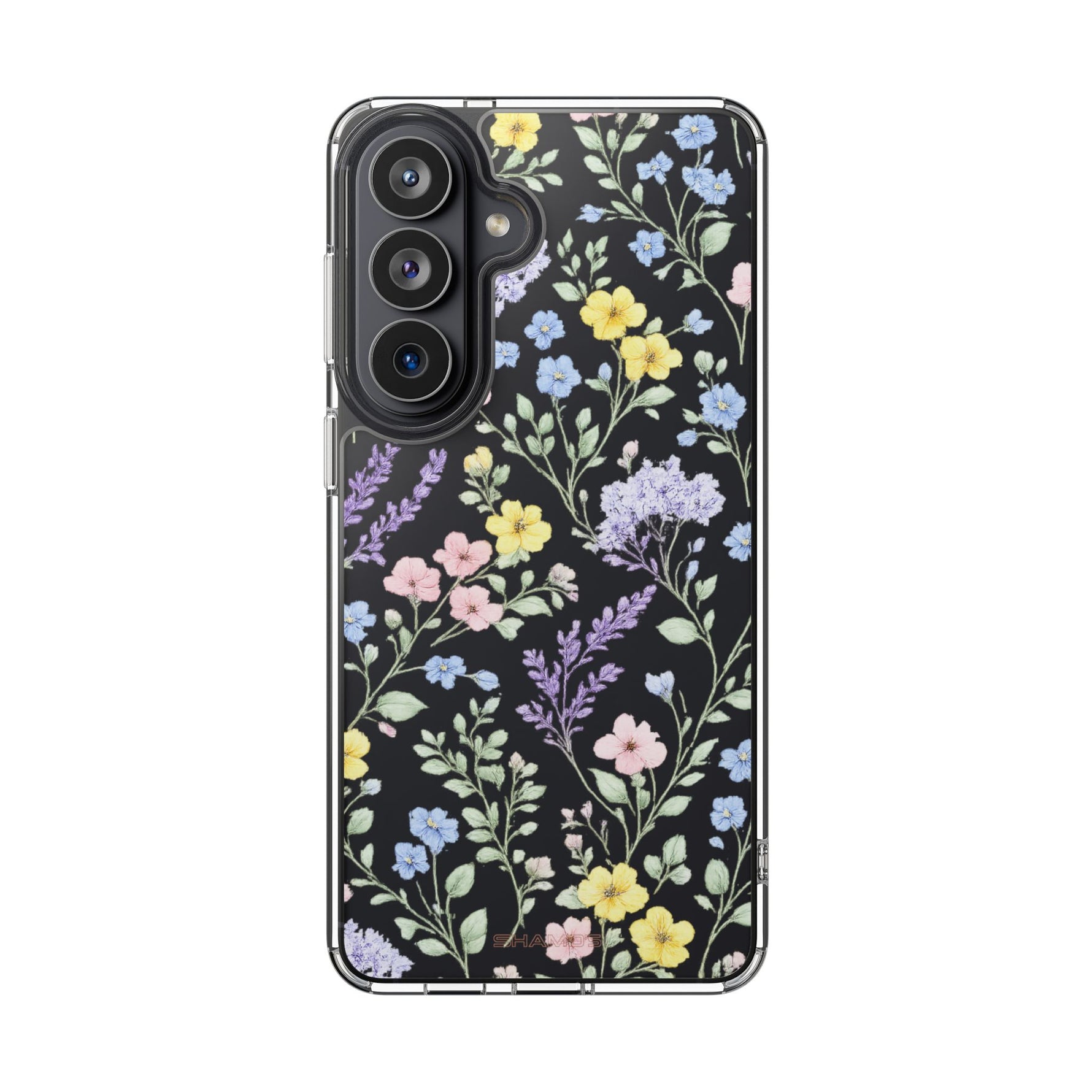 Clear Floral Impact-Resistant Phone Case — Pastel Wildflower Design
