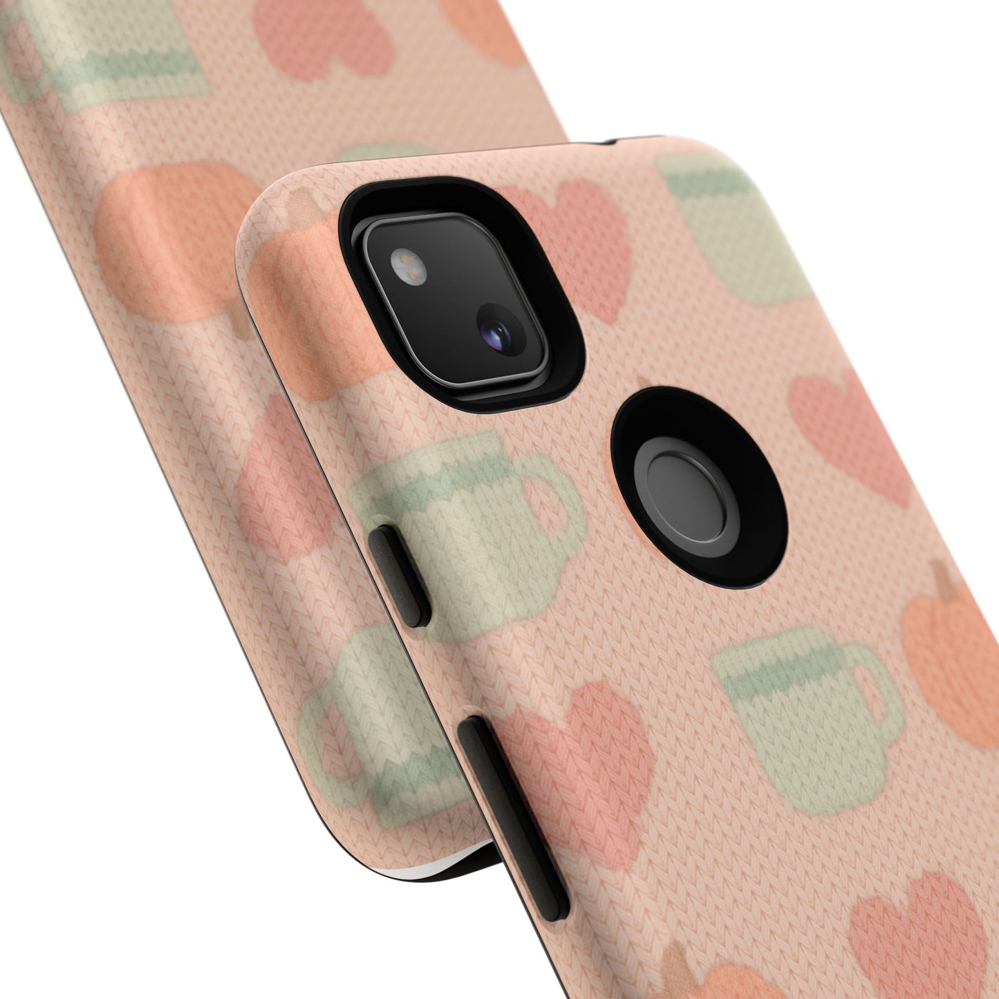 Autumn Cozy iPhone Case – Pumpkin, Heart & Coffee Cup Pattern