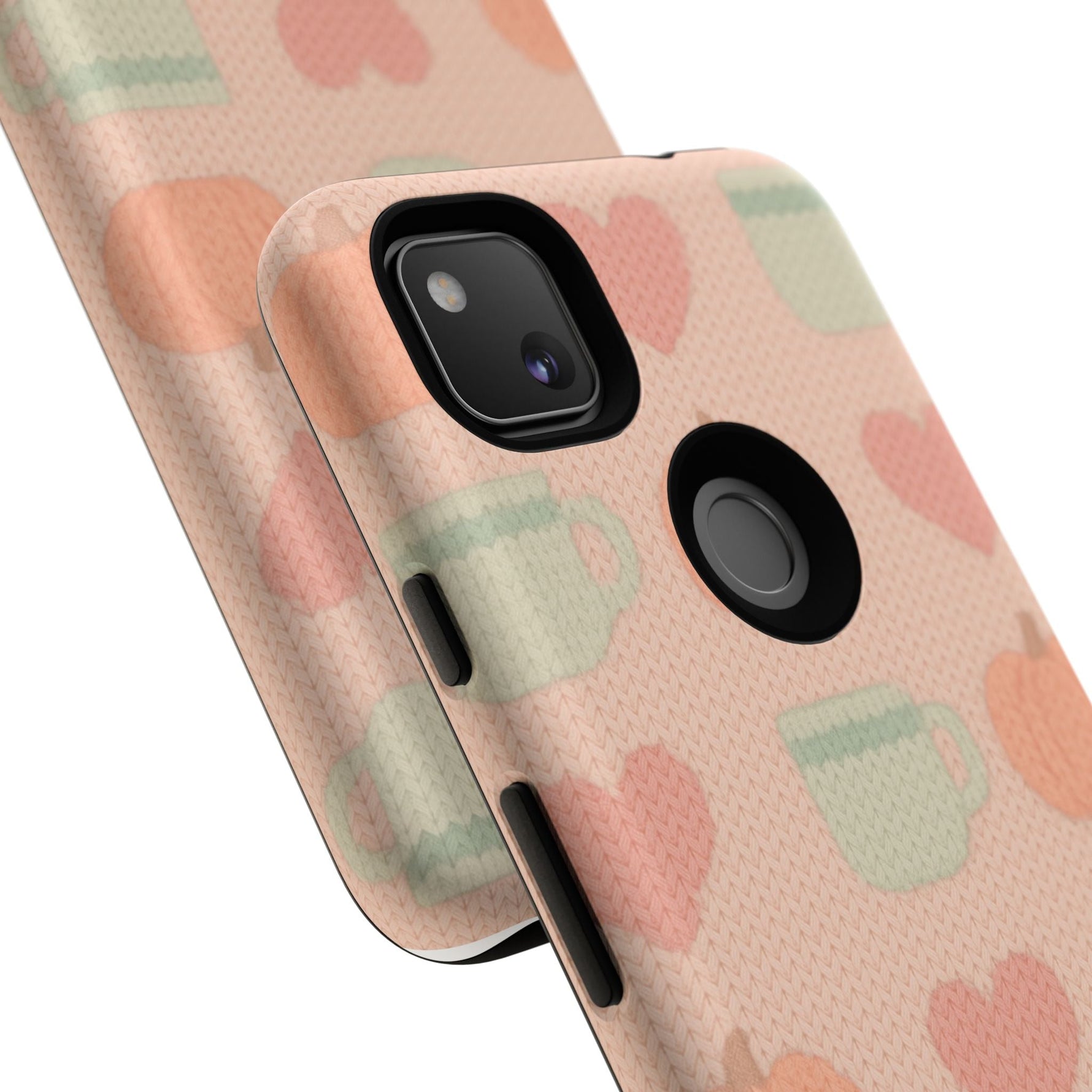 Autumn Cozy iPhone Case – Pumpkin, Heart & Coffee Cup Pattern  Shamo's