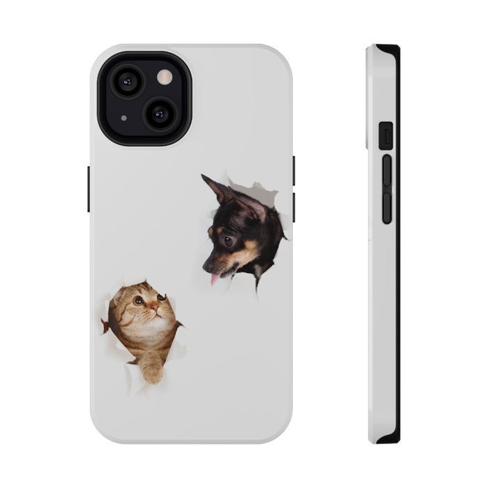 Impact-Resistant Cases with a cat and a dog