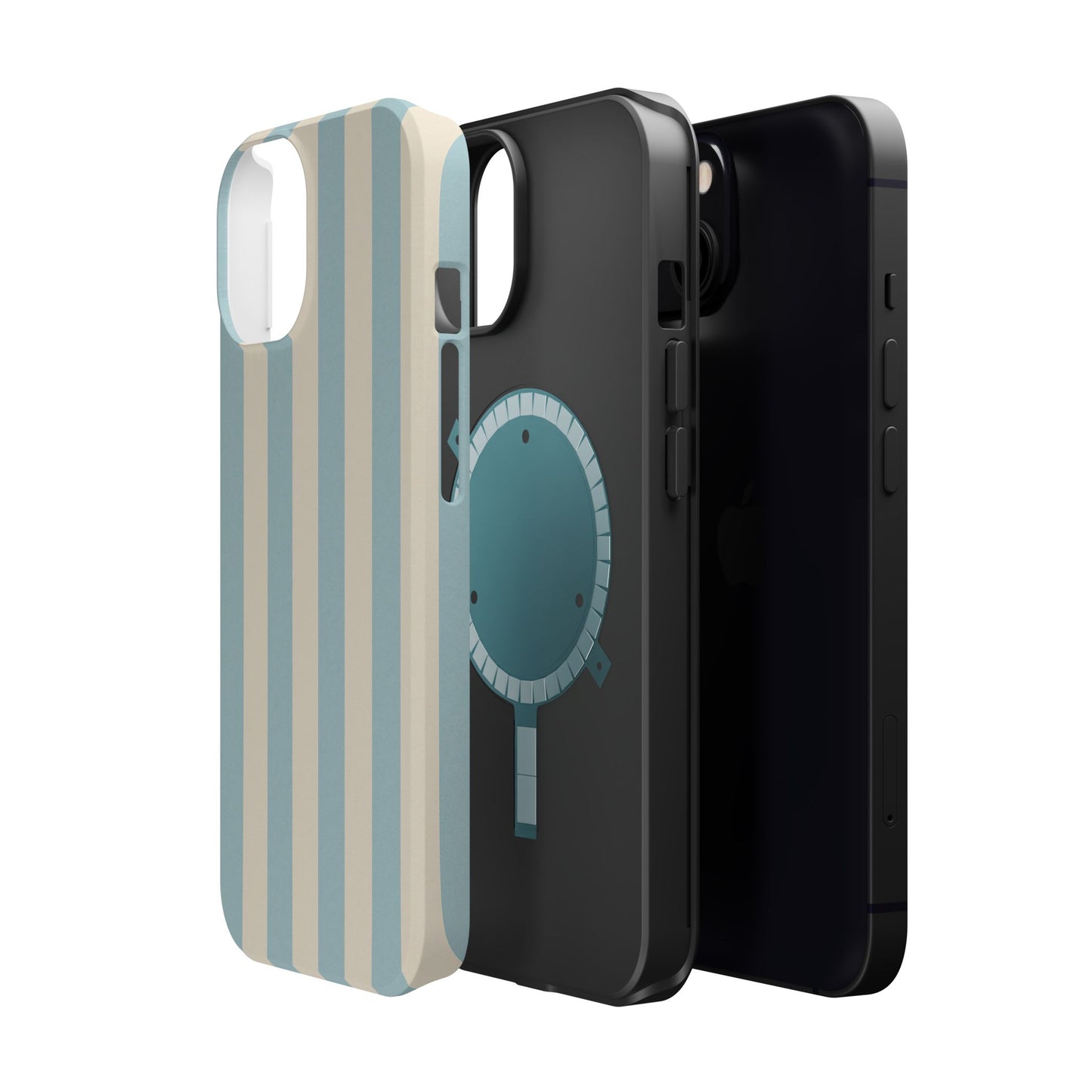 Blue Strips Pattern iPhone Case Compatible with MagSafe