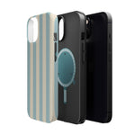 Blue Strips Pattern iPhone Case Compatible with MagSafe - Shamo's