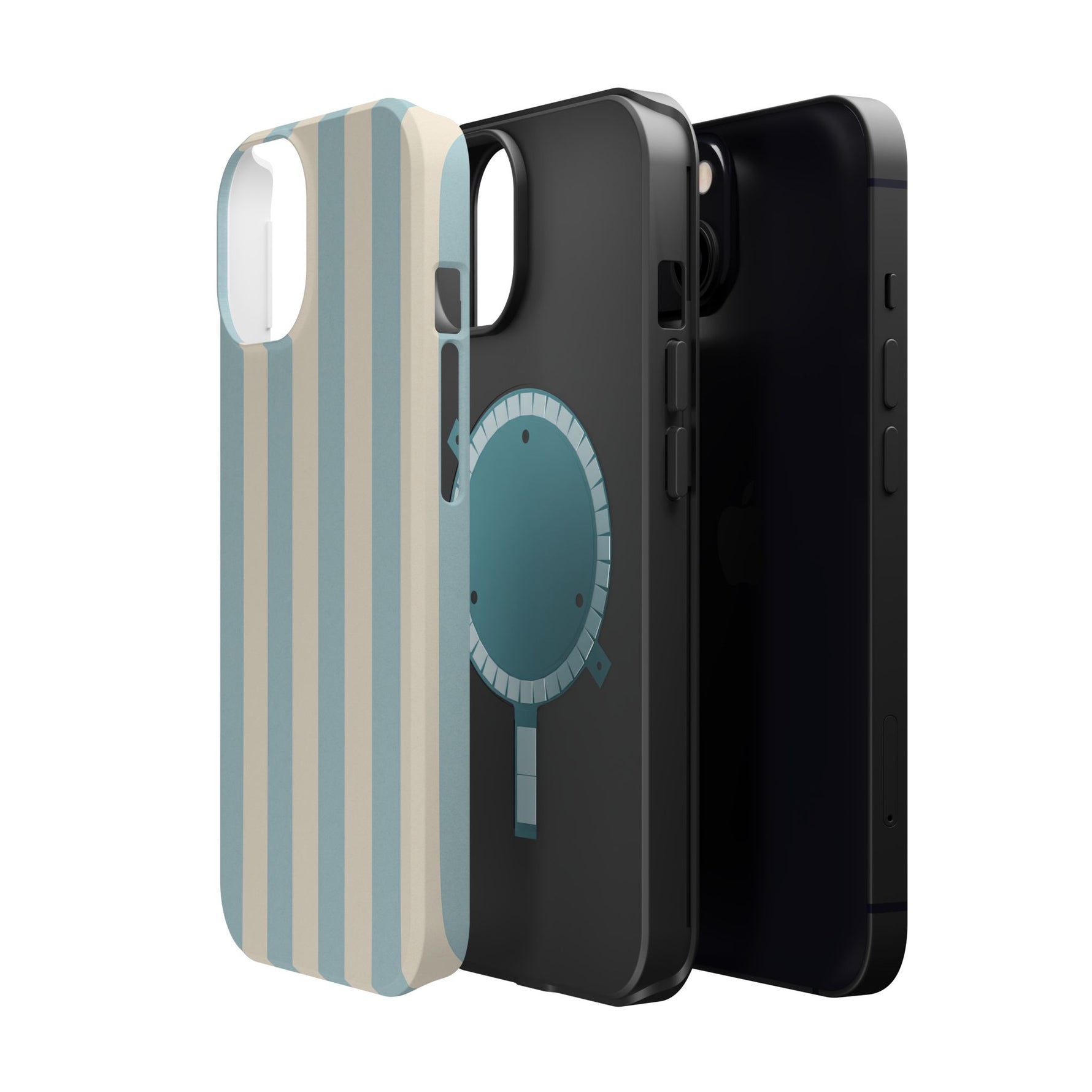 Blue Strips Pattern iPhone Case Compatible with MagSafe - Shamo's