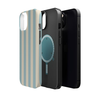 Blue Strips Pattern iPhone Case Compatible with MagSafe