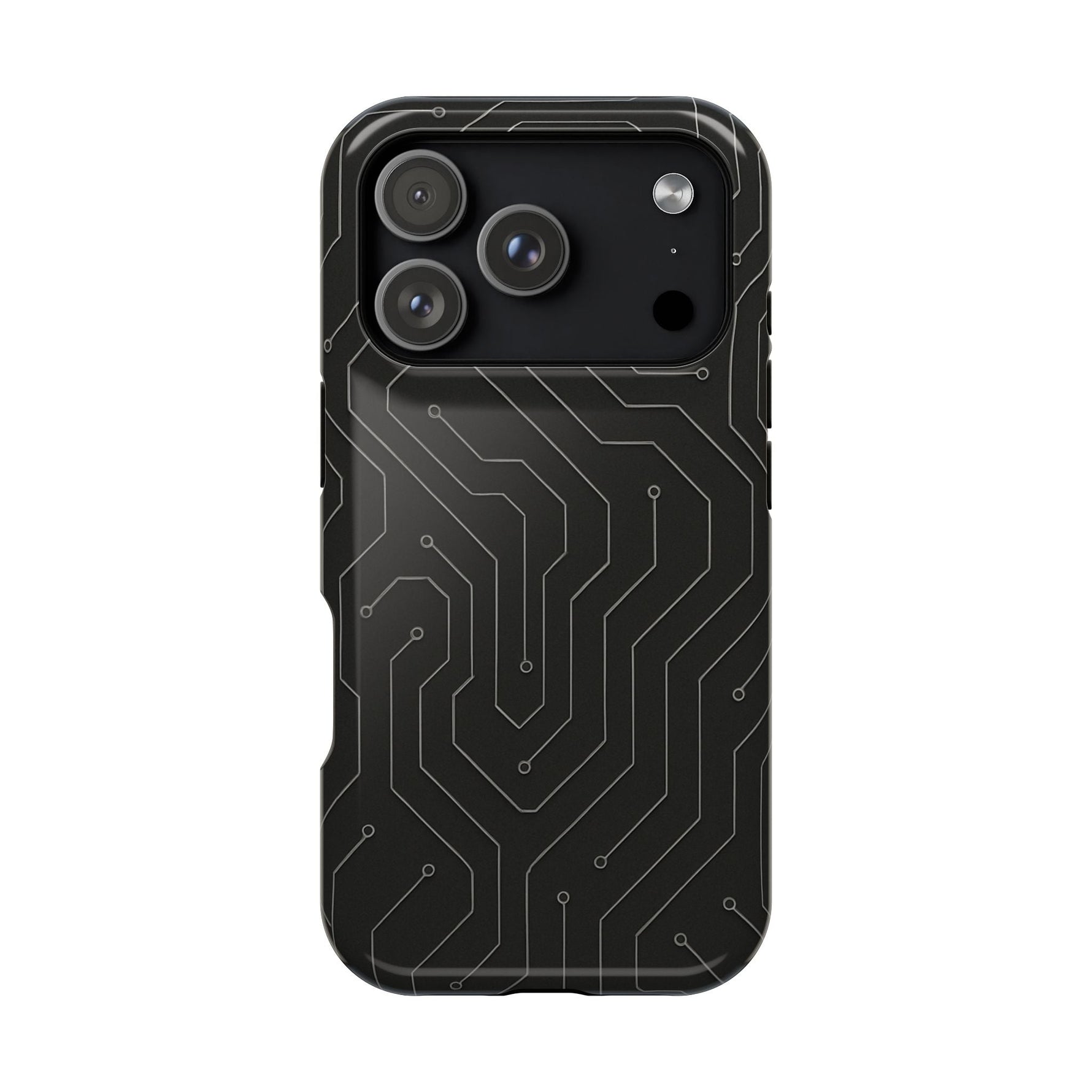 Black Circuit Board Design iPhone Case | MagSafe  Shamo's iPhone 17 Pro / Glossy