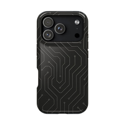 Black Circuit Board Design iPhone Case | MagSafe  Shamo's iPhone 17 Pro / Glossy