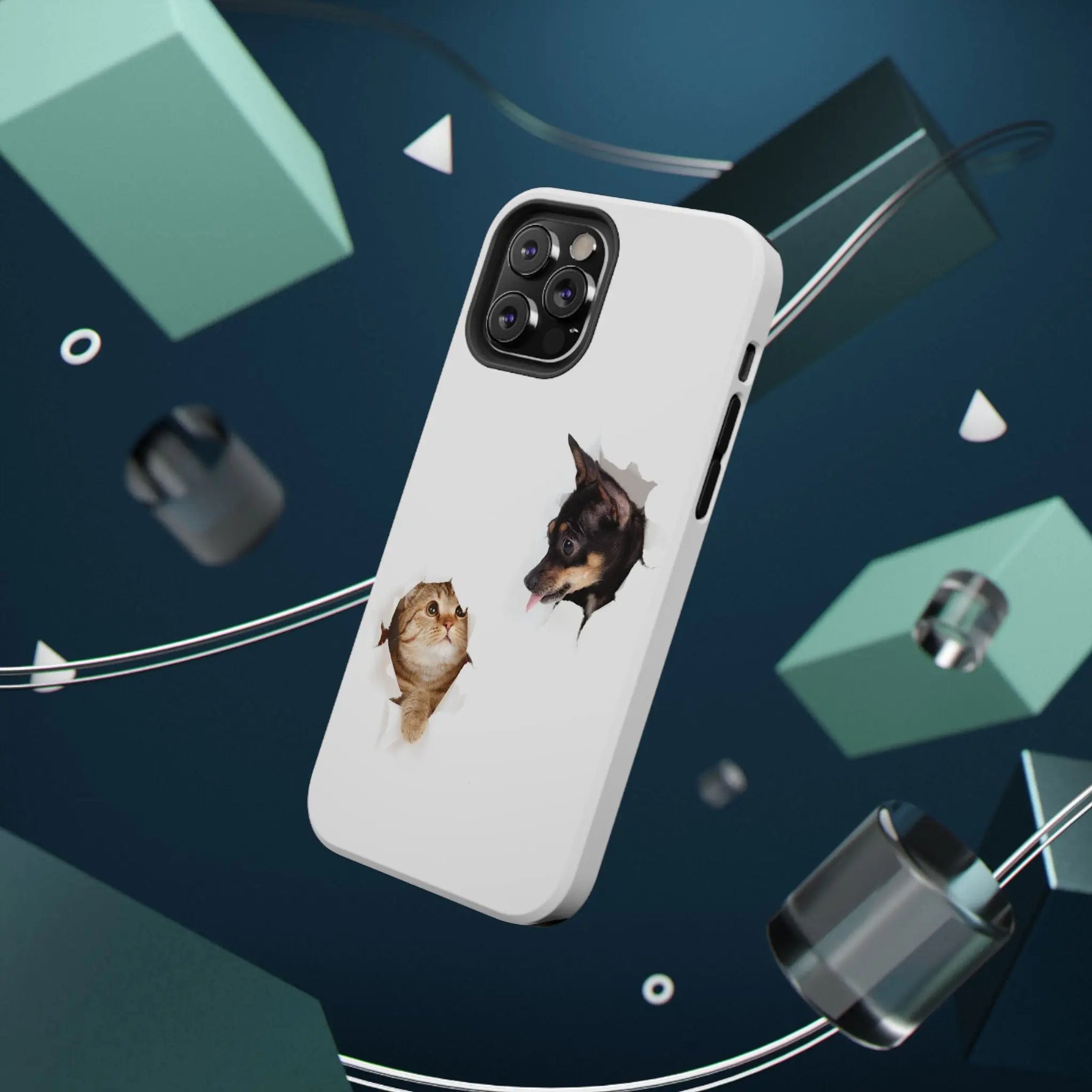 Impact-Resistant Cases with a cat and a dog - Shamo's