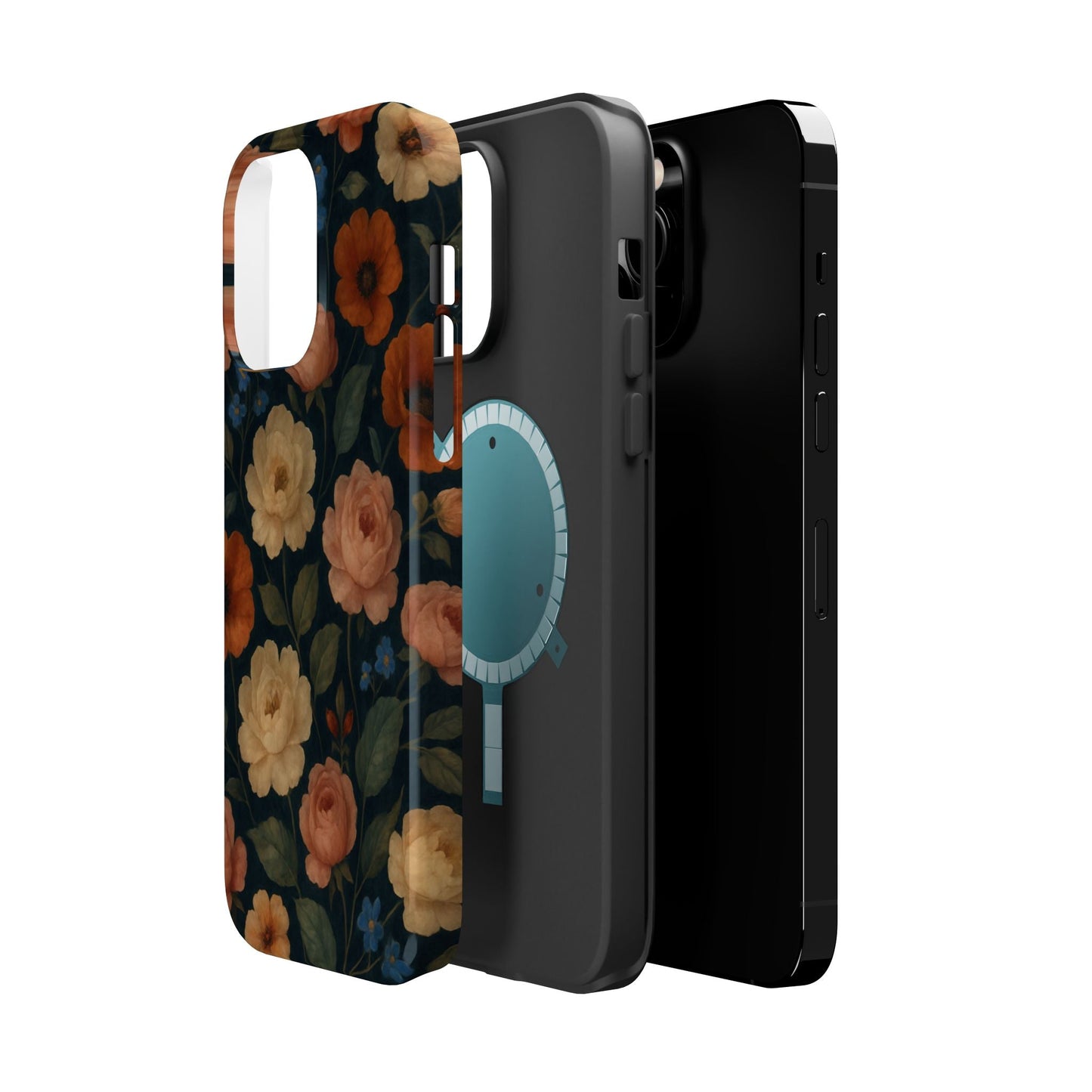 Floral Vintage Rose Magnetic Impact iPhone Case with MagSafe  Shamo's