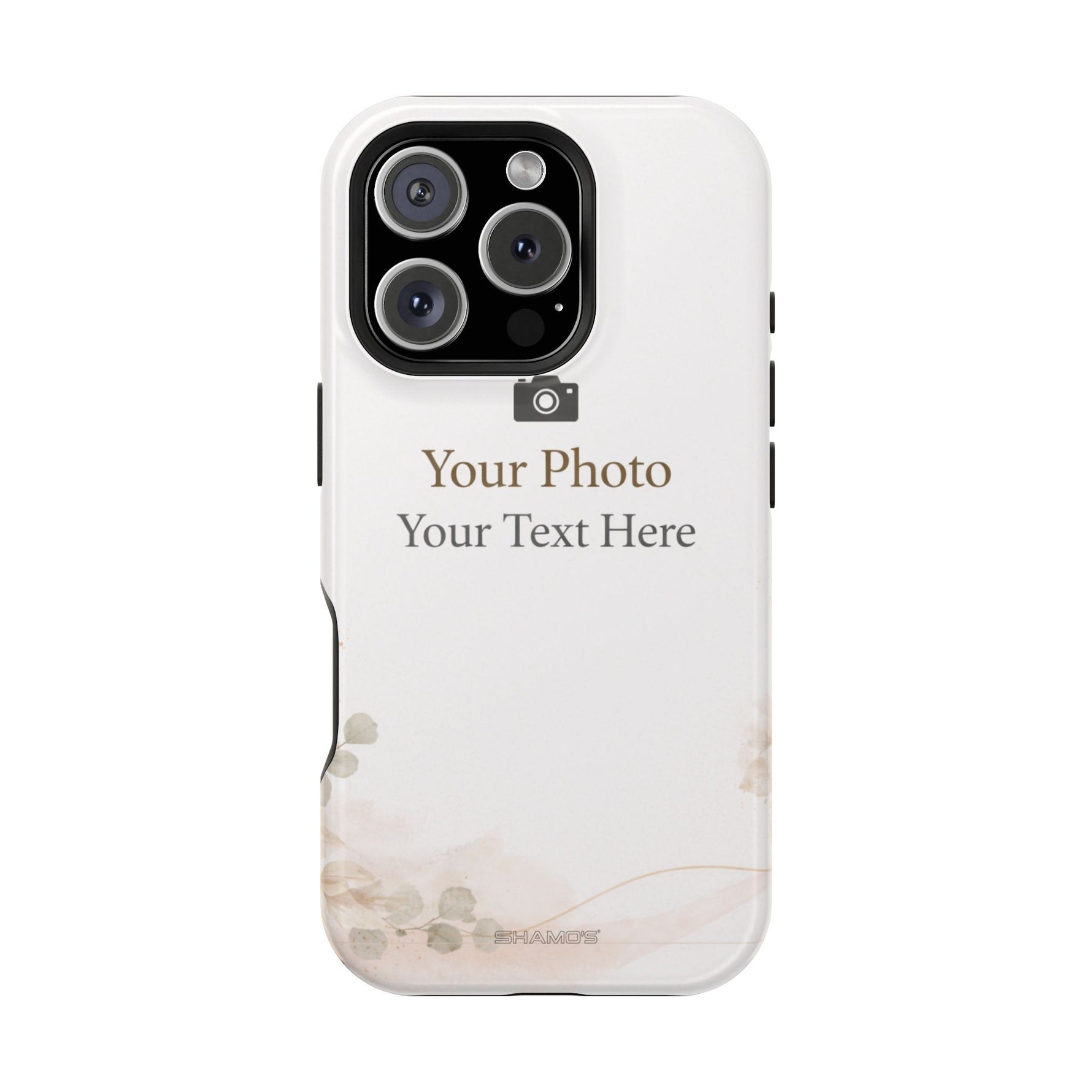 Personalizable Impact-Resistant Phone Case — Add Photo & Text - iPhone 16 Pro / Glossy / Without gift packaging - Shamo's