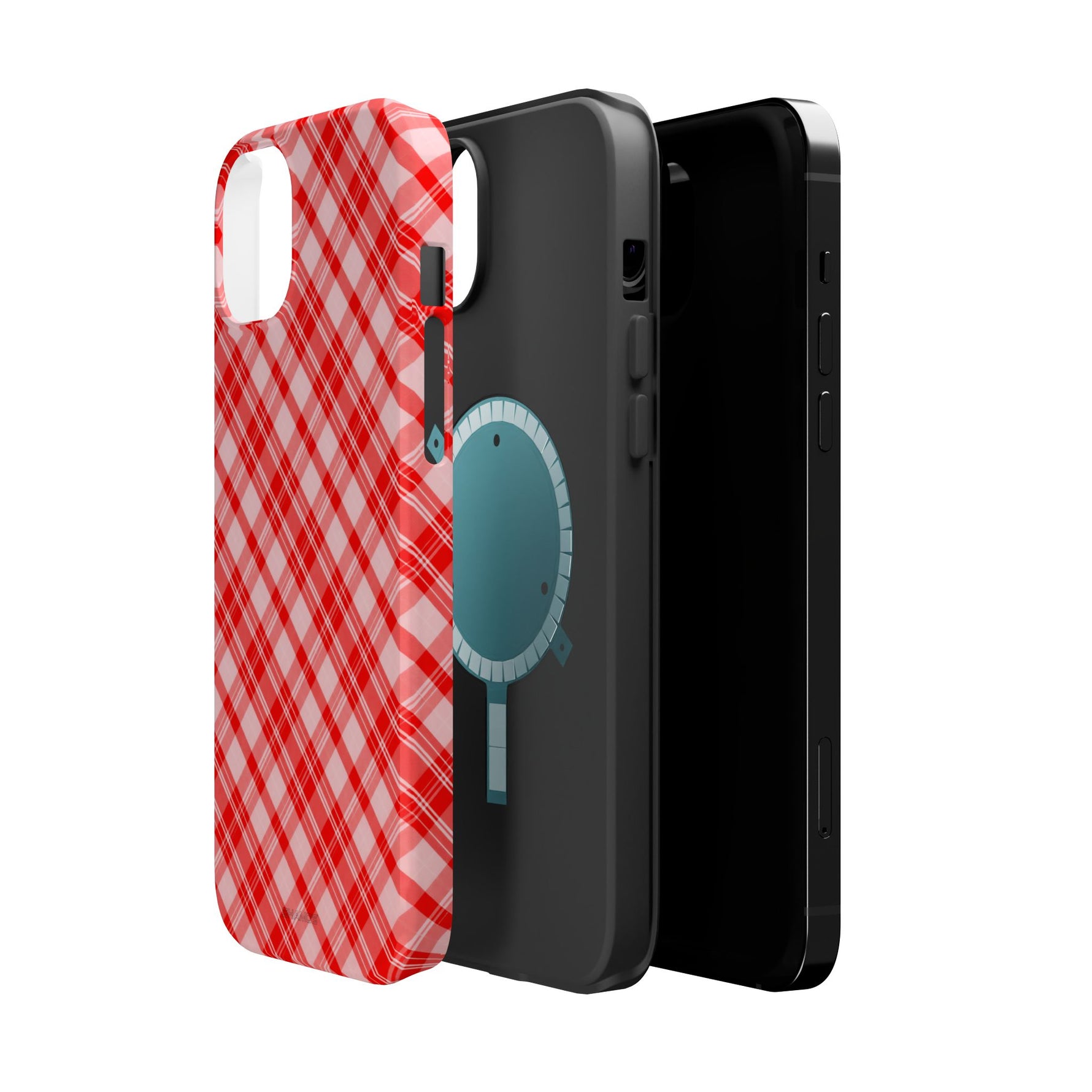 Red Plaid Magnetic Impact-Resistant iPhone Case | MagSafe