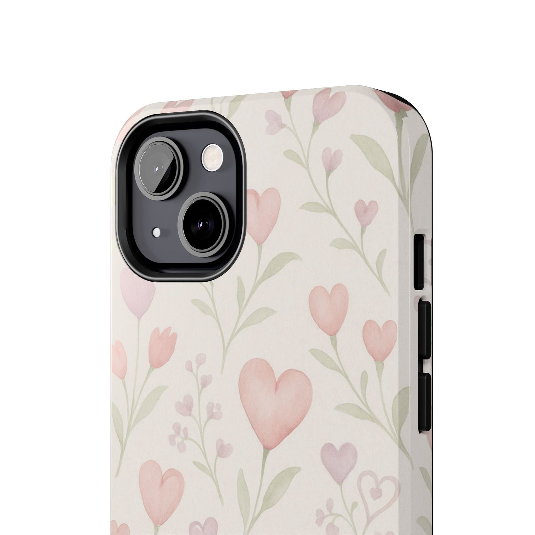 Pink Watercolor Heart Floral Pattern | Tough Impact Phone Case  Shamo's