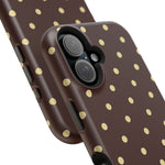Polka Dot iPhone Case — Brown & Cream Protective Cover with MagSafe compatibility  Shamo's