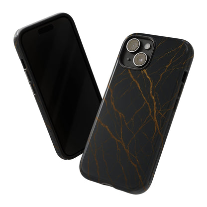 Black Marble Tough iPhone Case