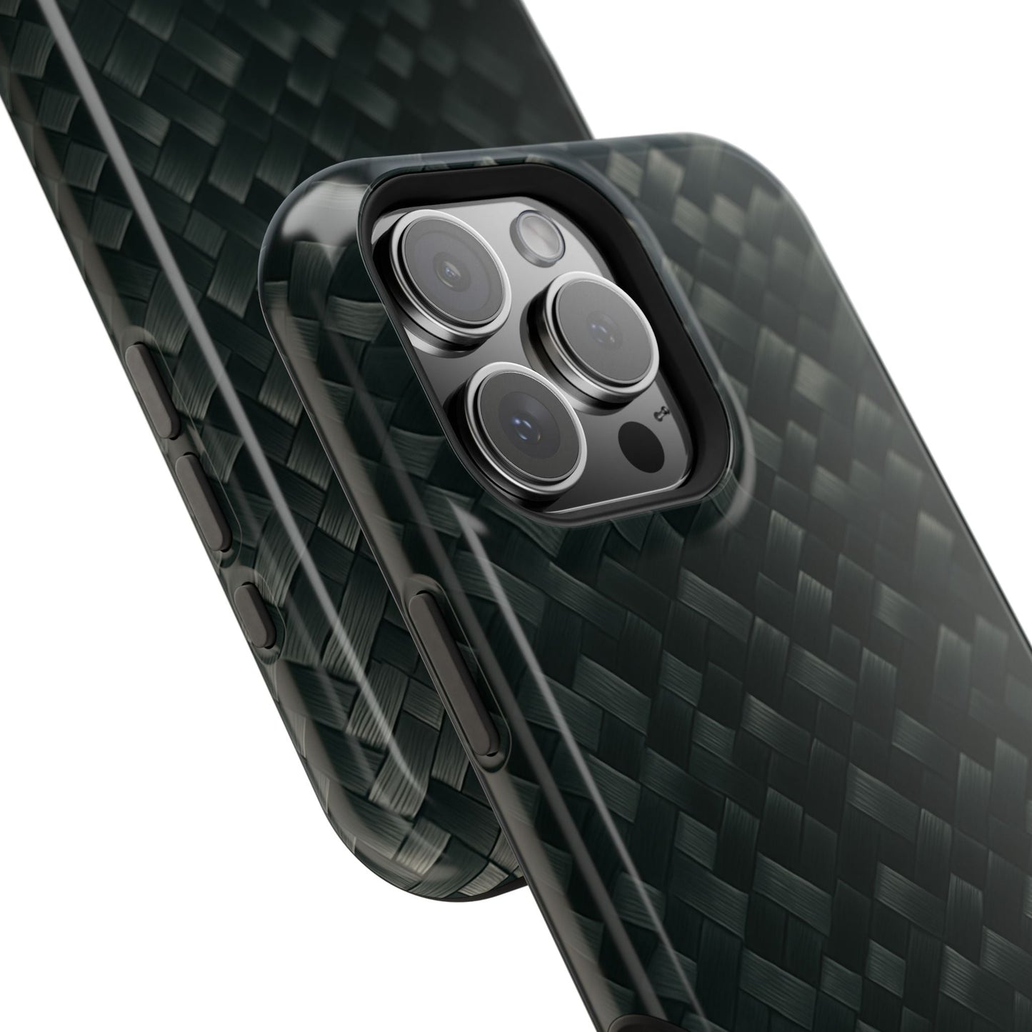 Dark Carbon Fiber Texture Magnetic Impact-Resistant iPhone Case | MagSafe compatible  Shamo's
