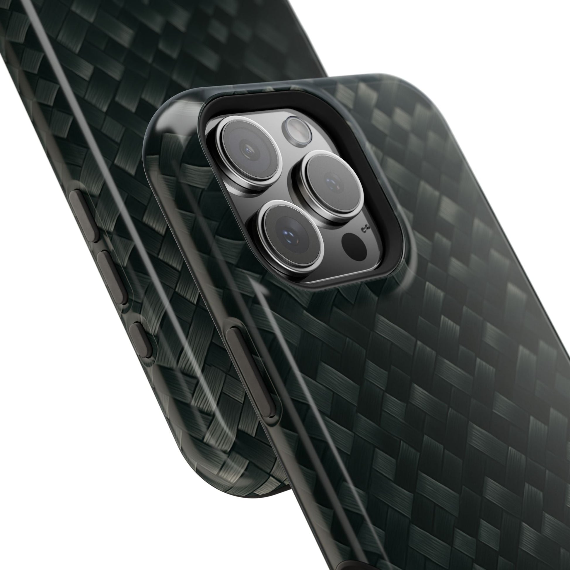 Dark Carbon Fiber Texture Magnetic Impact-Resistant iPhone Case | MagSafe compatible  Shamo's