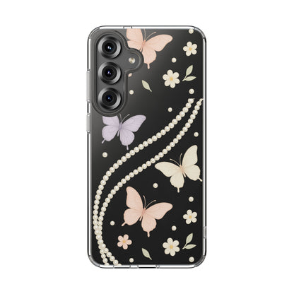 Butterfly Pearl Impact-Resistant Clear iPhone Case - Shamo's