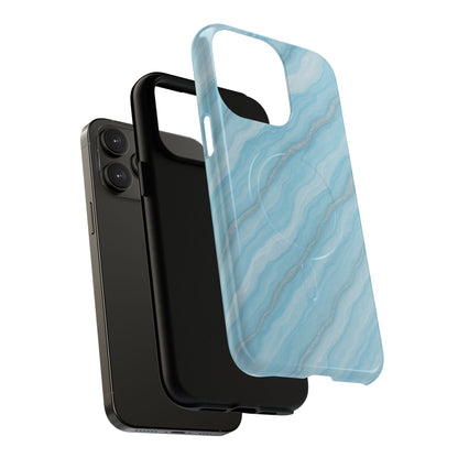 Sky Blue Marble iPhone Case with MagSafe