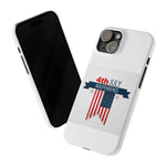 Slim Phone Cases with 4th of July writing for iPhone 17 and more