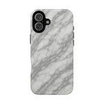 Silver Mist Marble iPhone Case with MagSafe - iPhone 16 Plus / Matte - Shamo's