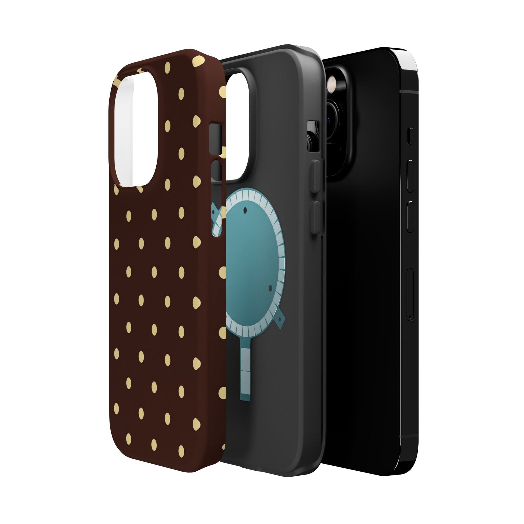 Polka Dot iPhone Case — Brown & Cream Protective Cover with MagSafe compatibility  Shamo's