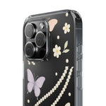 Butterfly Pearl Impact-Resistant Clear iPhone Case  Shamo's