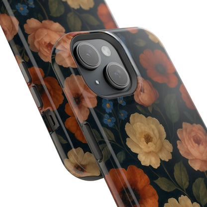 Floral Vintage Rose Magnetic Impact iPhone Case with MagSafe  Shamo's