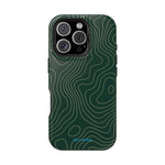 Topographic Green Magnetic Impact-Resistant iPhone Case | MagSafe compatible  Shamo's iPhone 16 Pro / Glossy