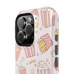 Kawaii Snack Pattern Magnetic Phone Case, Cute Popcorn, Burger & Soda Design with MagSafe Compatibility