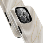 White Silk Gold Luxury iPhone Case with MagSafe  Shamo's