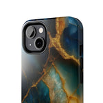 Blue Gold Agate Tough Phone Case Marble Stone Design  Shamo's