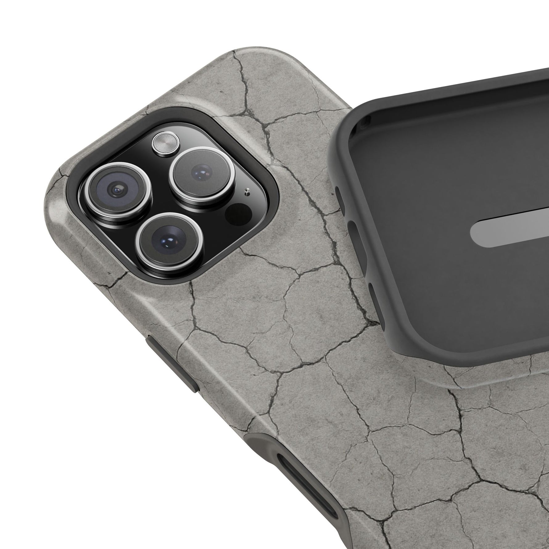 Cracked Concrete Texture iPhone Case with MagSafe compatibility