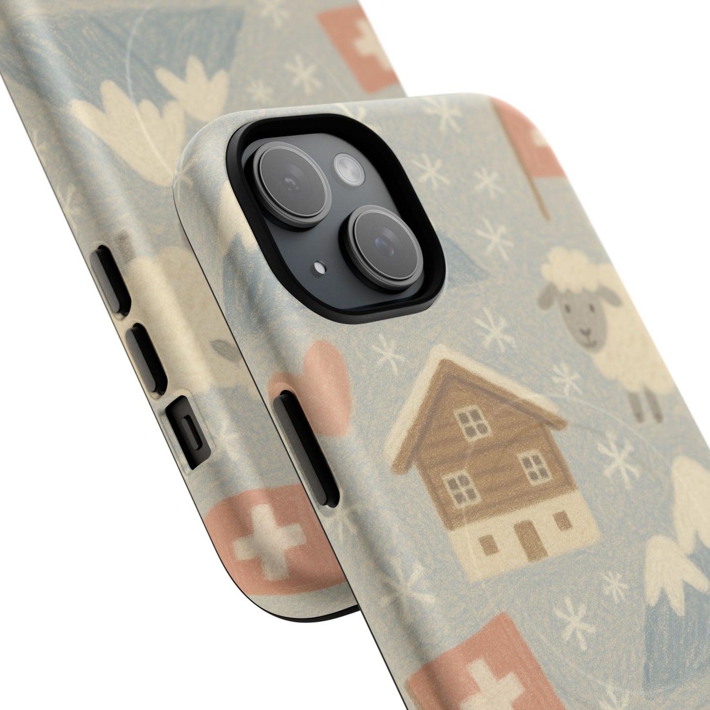 Swiss Chalet Sheep Pattern Tough MagSafe iPhone Case