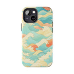 Ocean Wave Tough Phone Case — Pastel Retro Surf Pattern  Shamo's