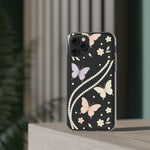 Butterfly Pearl Impact-Resistant Clear iPhone Case  Shamo's