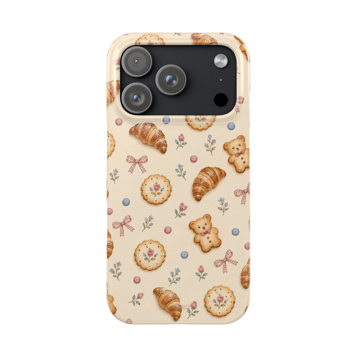 Slanke iPhone-hoes — knus bak- en teddybeerpatroon (recept, hert, knopen)