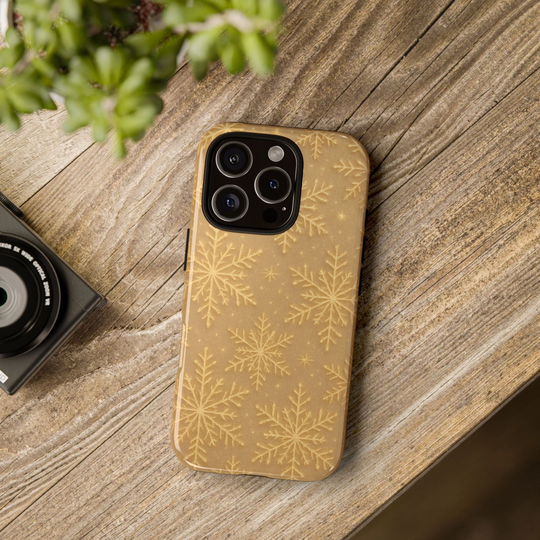 Golden Snowflake Holiday iPhone Case  Shamo's