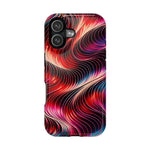 Abstract Red Wave Magnetic Impact-Resistant Phone Case | MagSafe