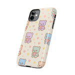 Cute Pastel Bear Impact Phone Case | Heart & Star Kawaii Pattern  Shamo's