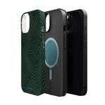Topographic Green Magnetic Impact-Resistant iPhone Case | MagSafe compatible  Shamo's