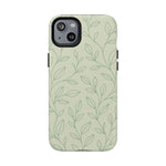 Sage Botanical Leaves Floral iPhone Case | MagSafe - Shamo's