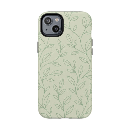 Sage Botanical Leaves Floral iPhone Case | MagSafe