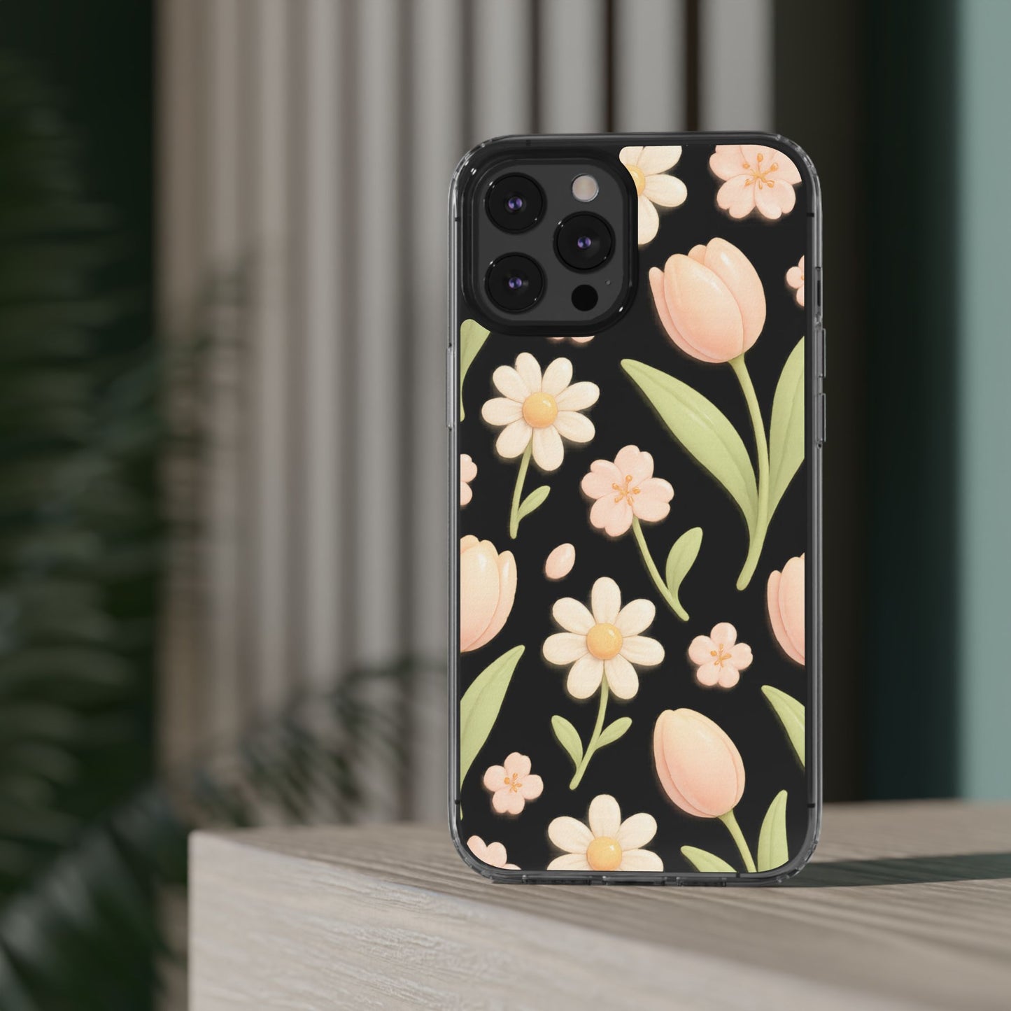 Floral Impact-Resistant Clear iPhone Case - Shamo's