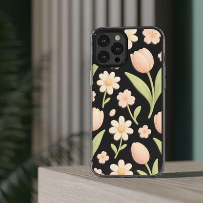 Floral Impact-Resistant Clear iPhone Case - Shamo's