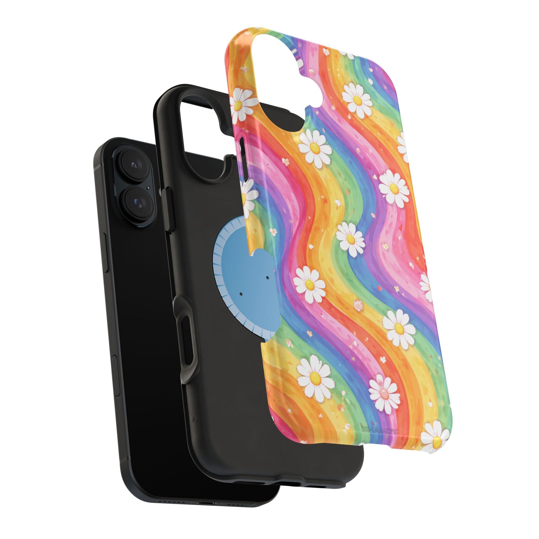 Rainbow Daisy Magnetic Impact-Resistant Phone Case with MagSafe Compatibility - iPhone 17 / Glossy - Shamo's