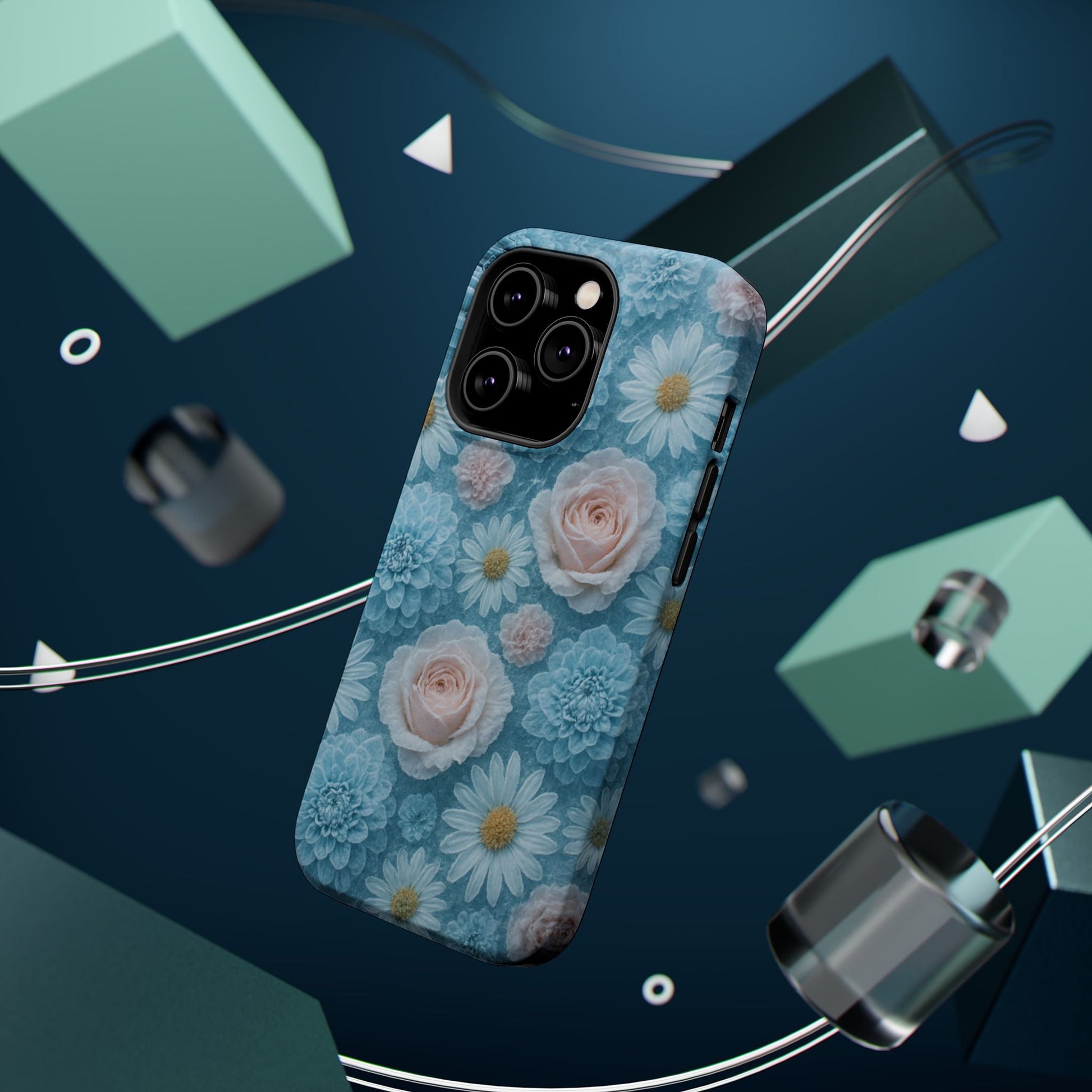 Frozen Floral Rose & Daisy Impact iPhone Case | MagSafe compatible  Shamo's