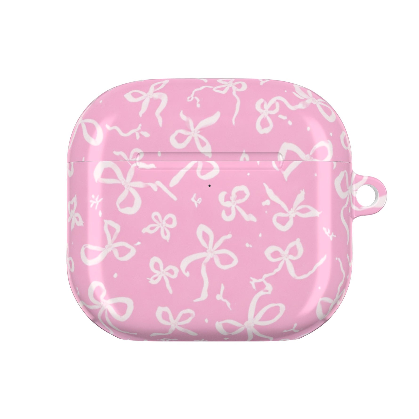Pink Bow Pattern AirPod Case — Cute Floral Bow Protective Case
