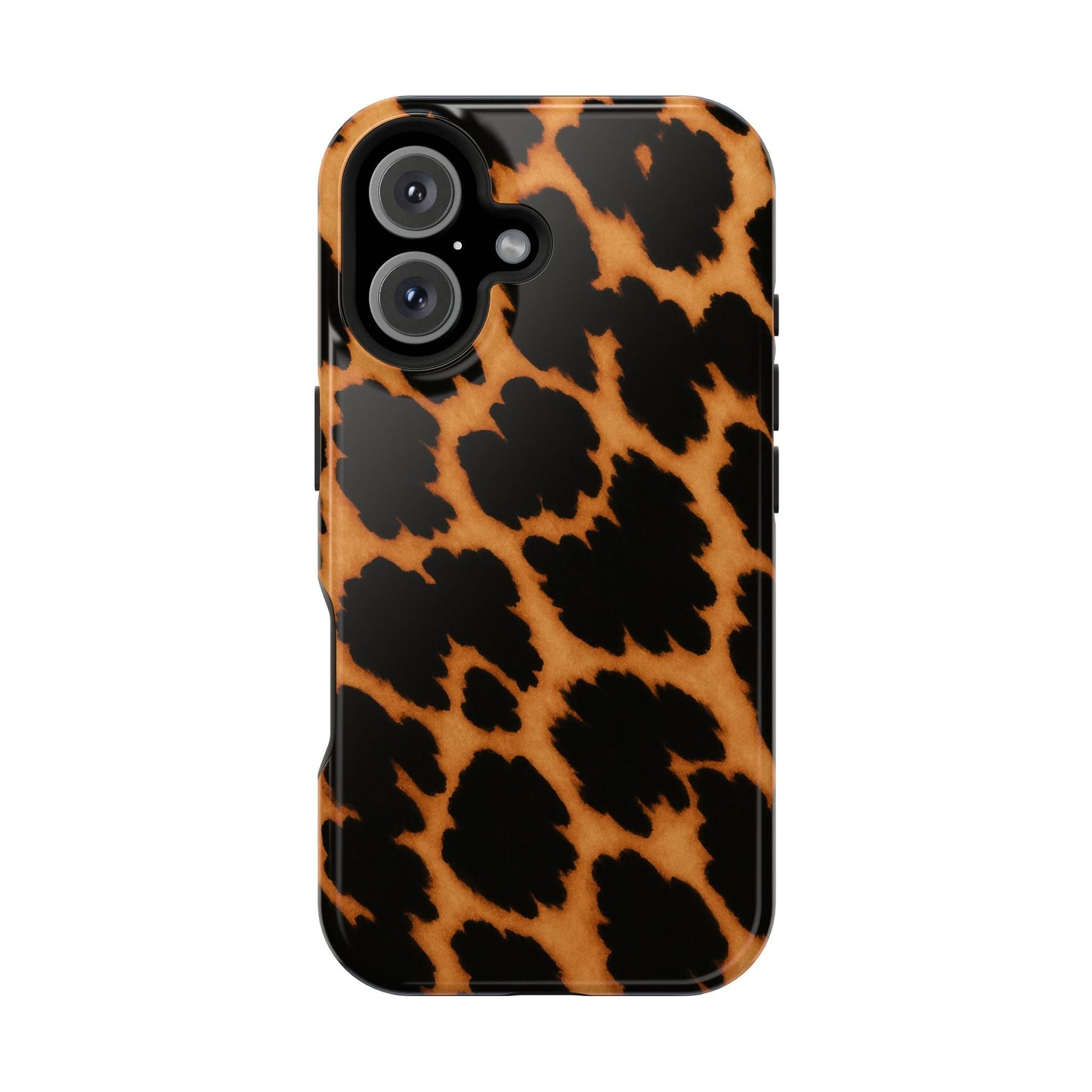 Leopard Print Impact-Resistant iPhone Case with MagSafe compatibility