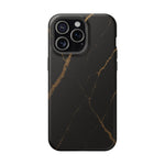 Black & Gold Marble iPhone Case with MagSafe - iPhone 15 Pro Max / Matte - Shamo's