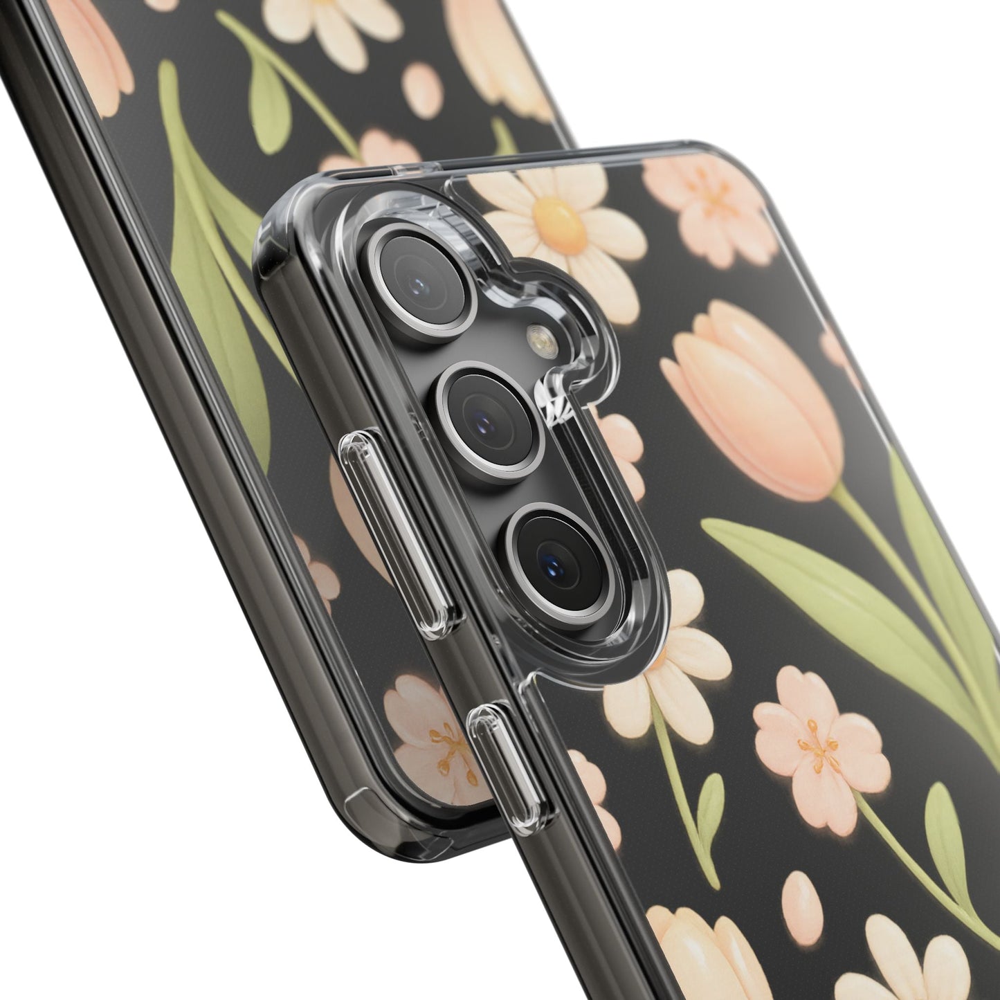 Floral Impact-Resistant Clear iPhone Case
